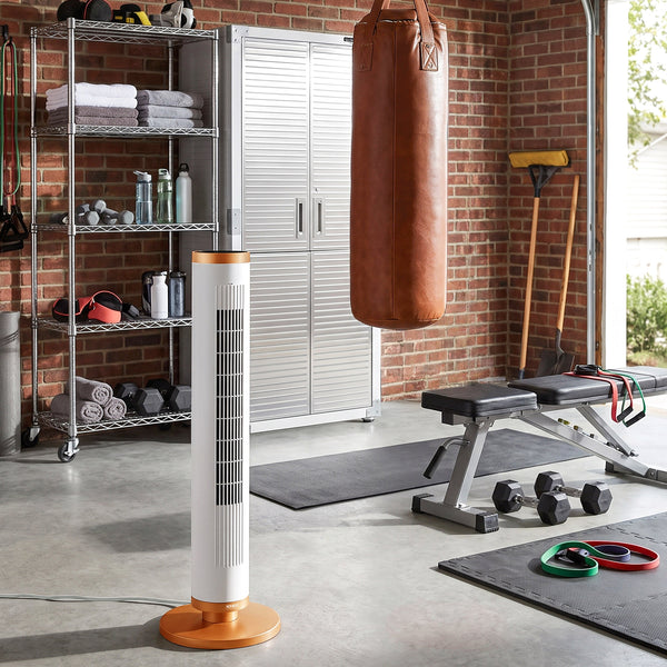 UltraSlimLine® Oscillating Tower Fan with Base Light