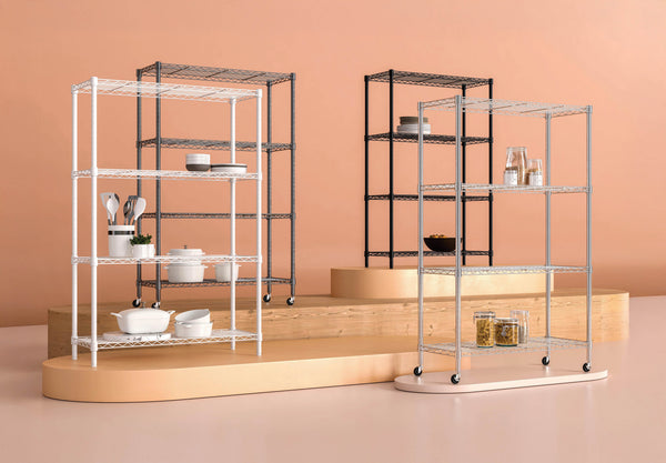 4-Tier NSF-Certified Steel Shelving, Silver
