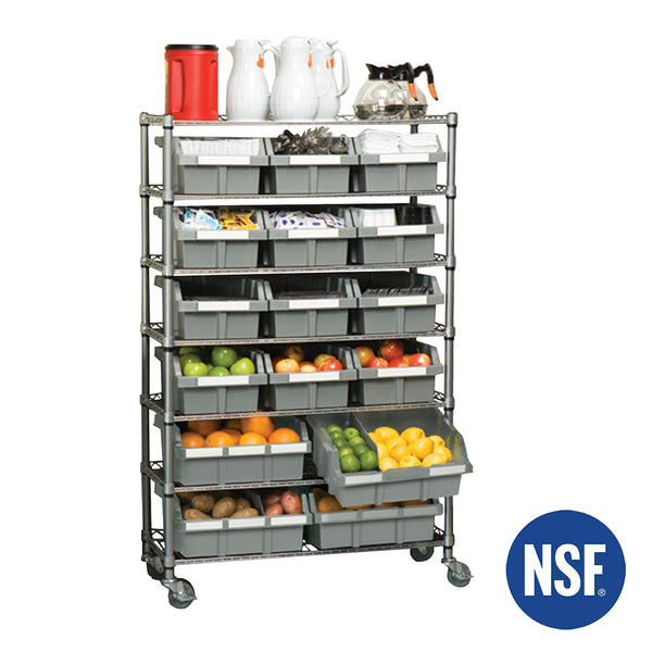 7-Tier NSF-Certified 16-Bin Rack