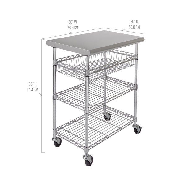 Stainless Steel NSF-Certified Utility Worktable Cart