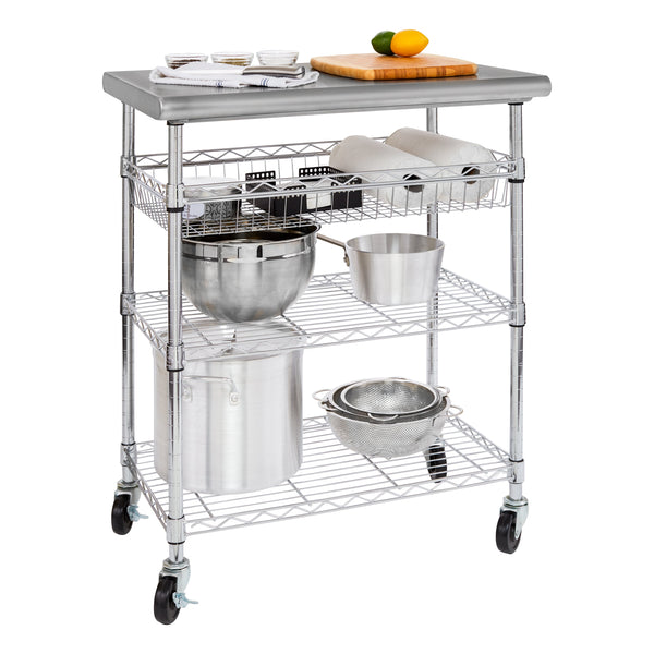 Stainless Steel NSF-Certified Utility Worktable Cart