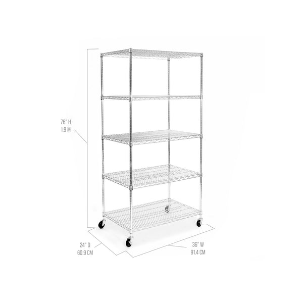 UltraDurable® 5-Tier NSF-Certified Steel Shelving