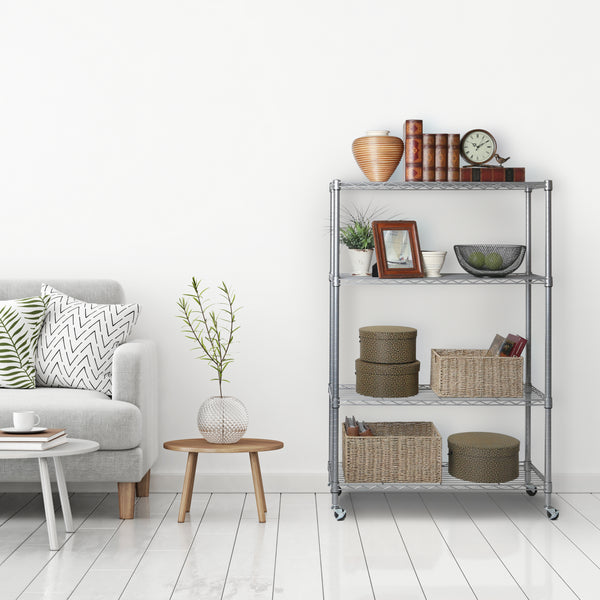54" Silver Powder Coating Shelving Poles