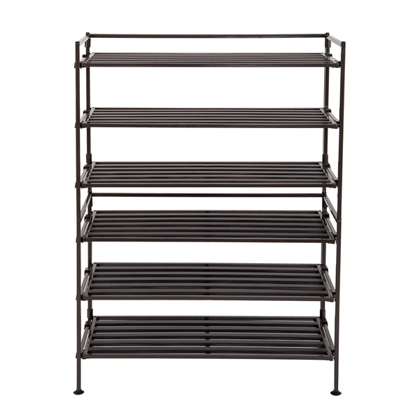 3-Tier Resin Slat Utility Shoe Rack (2-Pack)