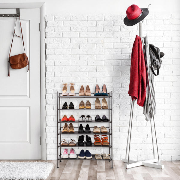 3-Tier Resin Slat Utility Shoe Rack (2-Pack)
