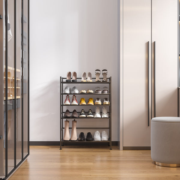 3-Tier Resin Slat Utility Shoe Rack (2-Pack)