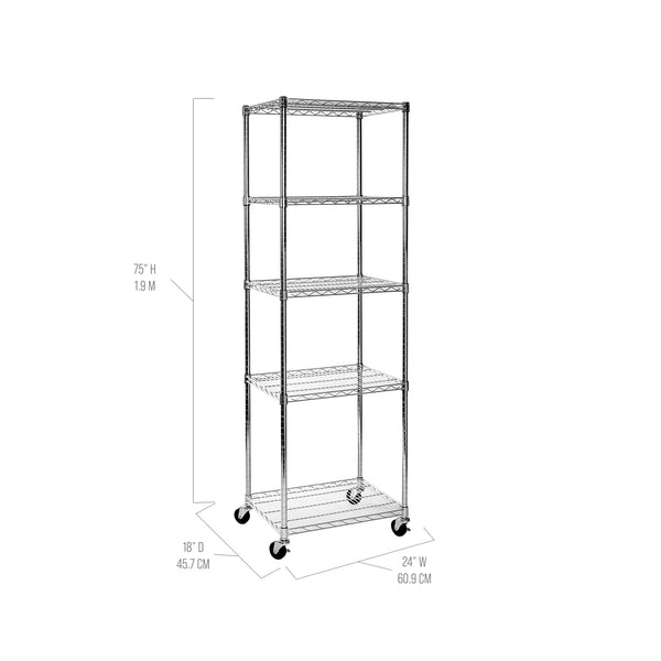 UltraDurable® 5-Tier NSF-Certified Steel Shelving