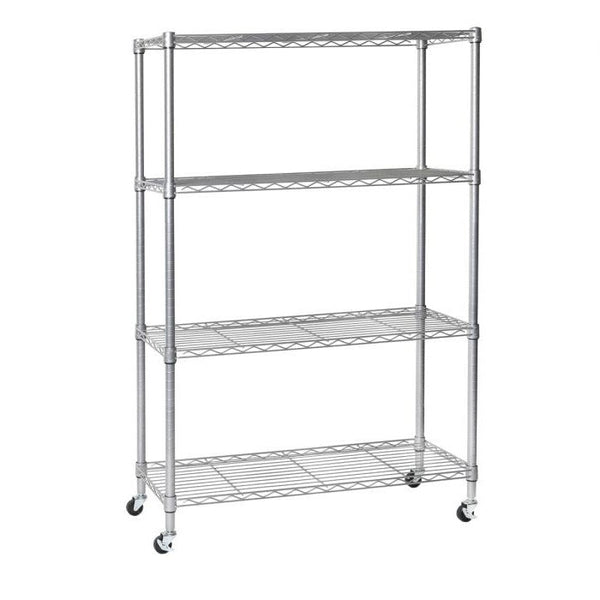 4-Tier NSF-Certified Steel Shelving, Silver