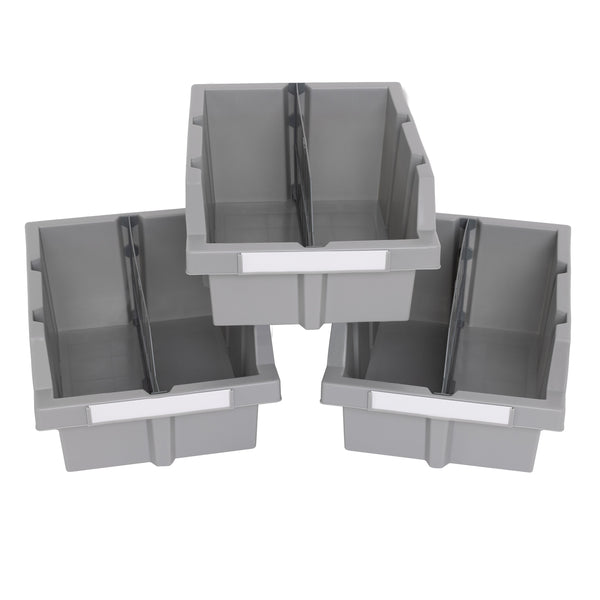 Gray Bin Rack Dividers for Commercial Bin Rack (6-Pack)