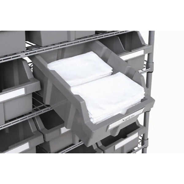 Large Gray Bins for Commercial Bin Rack (3-Pack)