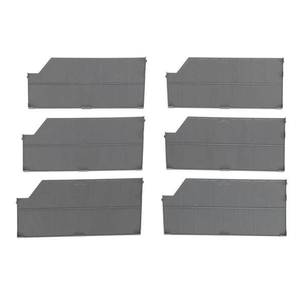 Gray Bin Rack Dividers for Commercial Bin Rack (6-Pack)
