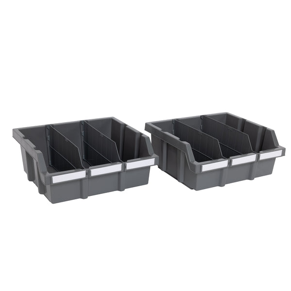 Gray Bin Rack Dividers for Commercial Bin Rack (6-Pack)