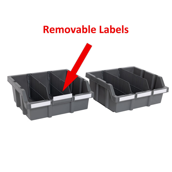 XL Gray Bins for Commercial Bin Rack (2-Pack)
