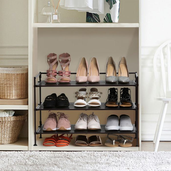3-Tier Resin Slatted Shoe Rack
