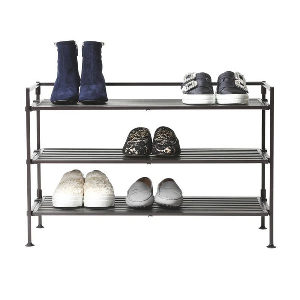 3-Tier Resin Slatted Shoe Rack