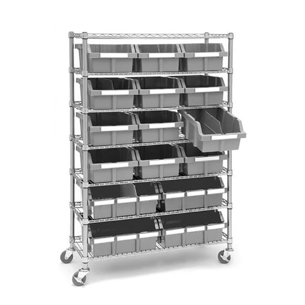 Gray Bin Rack Dividers for Commercial Bin Rack (6-Pack)