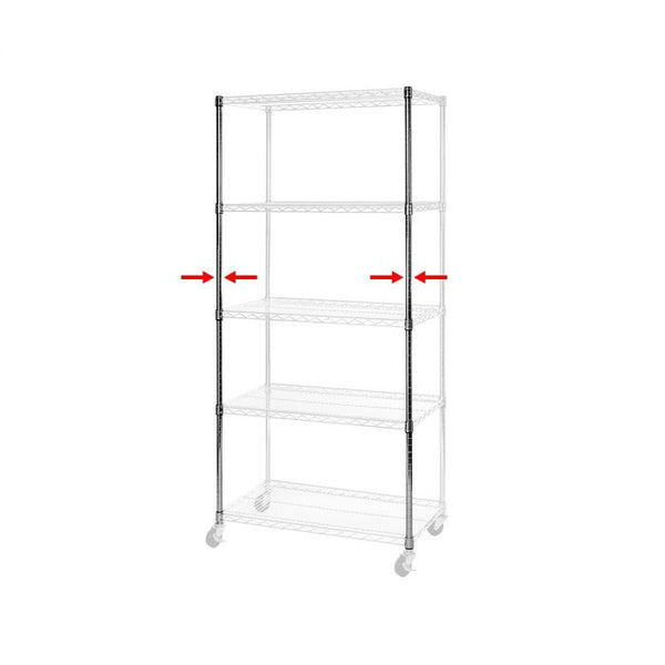 72" Chrome NSF Shelving Poles